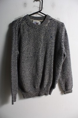 Vintage John Partridge Herren Fischer Strick Pullover - Grau - Größe M (F15)