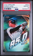 2019 TOPPS FIRE MAXIMUM VELOCITY #MV4 AARON JUDGE PSA 10