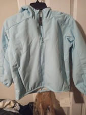 NWT All in Motion Girls XL 14 Fleece Blue Jacket Zip Pockets
