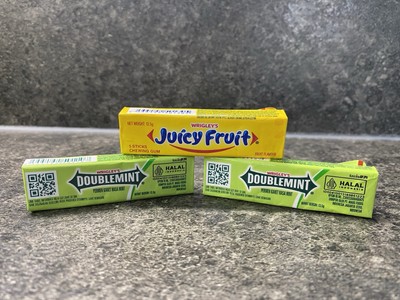 Wrigleys Doublemint und Juicy Fruit 3 x 5 Streifen neu und frisch!