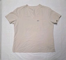 Figs Catarina One-Pocket Scrub Top Beige Women's Size XXL