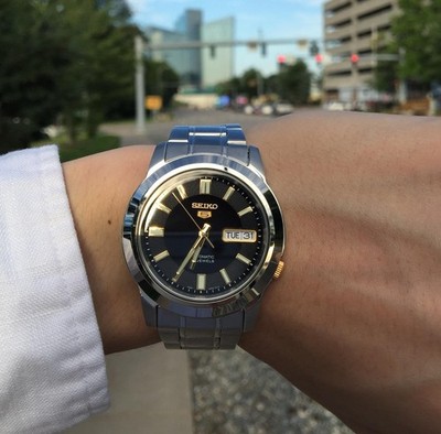 時計 SEIKO 5 SNKK17K1 Seiko 5 SNKK17K1 Automatic 21 Jewels Stainless Steel Black Analog
