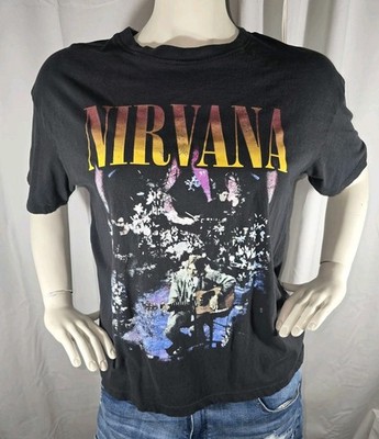 Nirvana 2022 H&M Women Shirt Medium M L 100% Cotton Casual Band Tee Vintage Feel