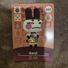 Genji 253 Animal Crossing Amiibo Authentic Nintendo Card From Series 3