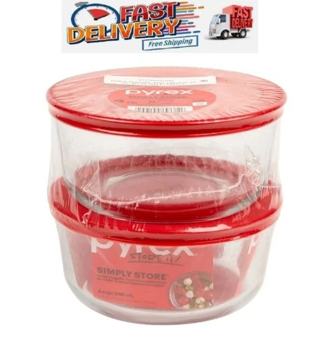 Pyrex Simply Store 4 Cup Glass Bowl Value Pack, Set of 2