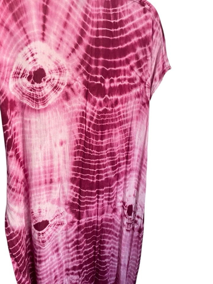 Steve Madden Tie-Dye 100% Viscosa Caftán Playa Nadar Cubrir Con Tazzos Talla OSFM Foto 3 de 4