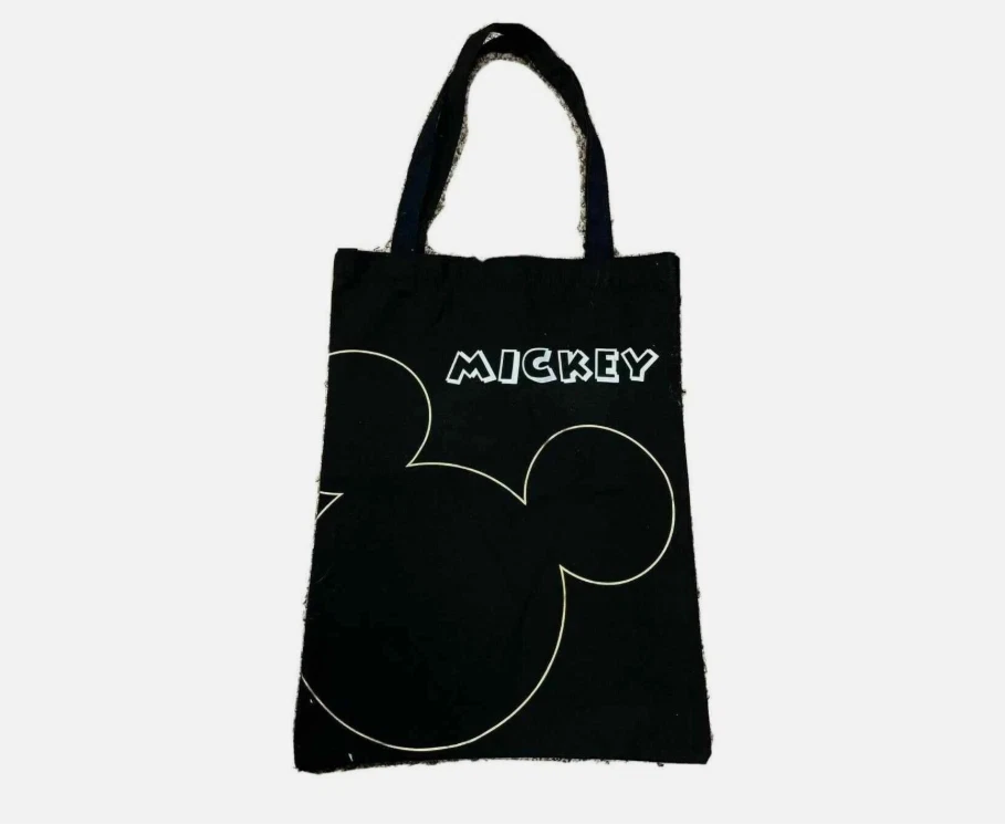 Mickey Mouse Tote Beach Silhouette Bag Shopping Black Shoulder Travel Disney - Image 2 of 4