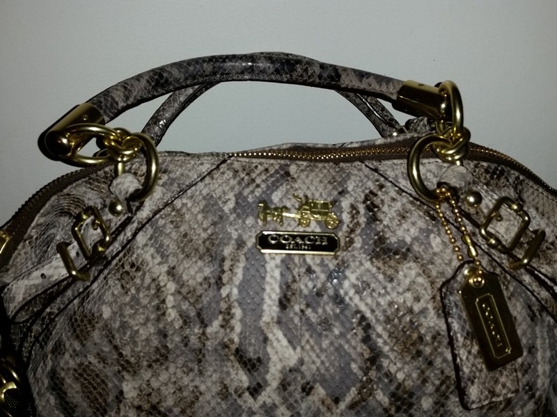 Coach Madison Sophia Python Snakeskin Gold Hardware Leather 