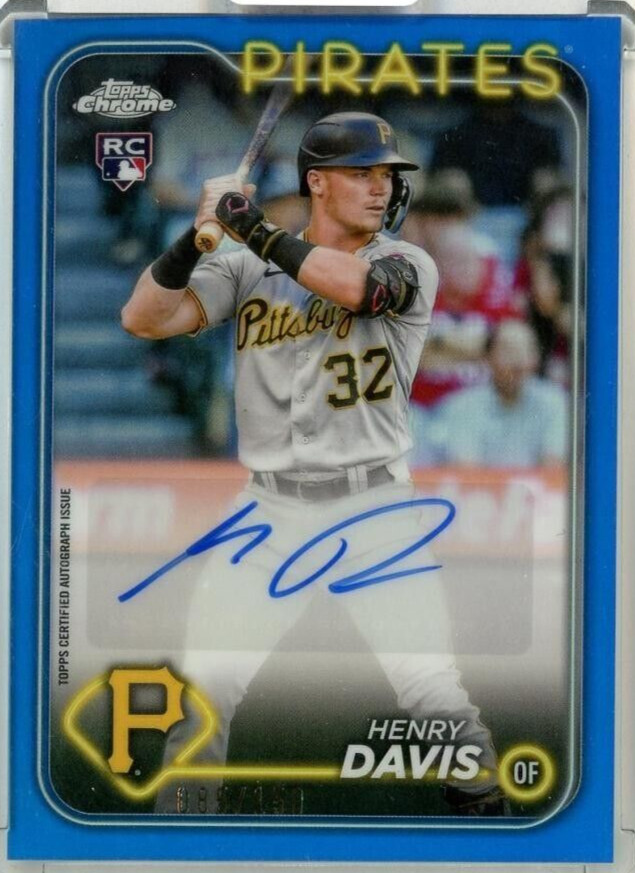 2024 Topps Chrome Update Henry Davis Autographs Blue Refractor /150