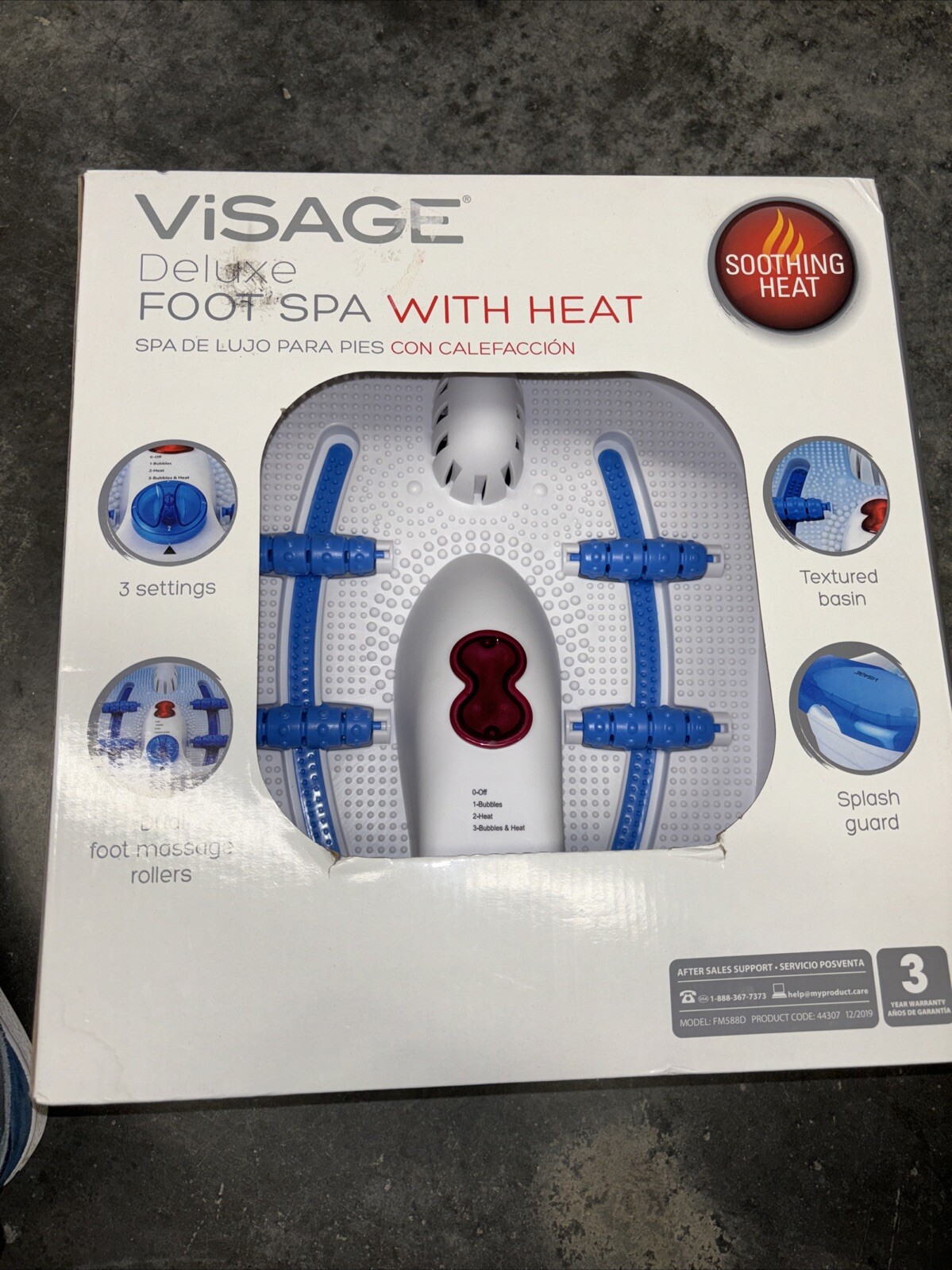 Visage Deluxe Foot Spa With Heat 3 Settings Dual foot roller