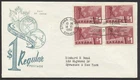 1963 #411 $1 Canadian Exports FDC Block Ginn Cachet Ottawa