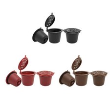 Filtro a capsula ricaricabile da 3 pezzi per caffè Nespresso Rosso/Nero/Marrone