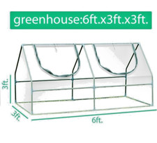 Aoodor 6 x 3 x 3 FT. Outdoor Garden Portable Mini Greenhouse Kit - Transparent