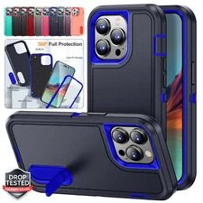 For iPhone 16 15 14 Pro Max 13 12 11 Heavy Duty Shockproof Case Matte Hard Cover