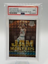 2023-24 Mosaic Brandon Miller Jam Masters Reactive Yellow #1 RC /99 PSA 9