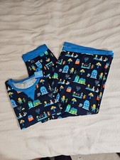 New 2 Piece Blue Sleep Pajama Hanukkah Menorah Dreidel Lion Adult 5XL