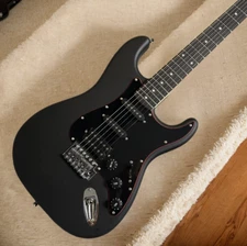 ST Electric Guitar Matte Finish Black Color Mahogany Body Rosewood Fretboard