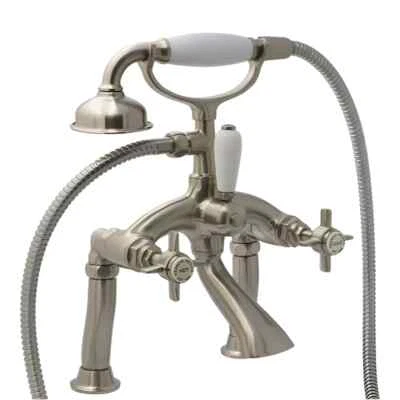 Francis Pegler Sequel Bath Shower Mixer Tap in Brushed Nickel Traditional Style