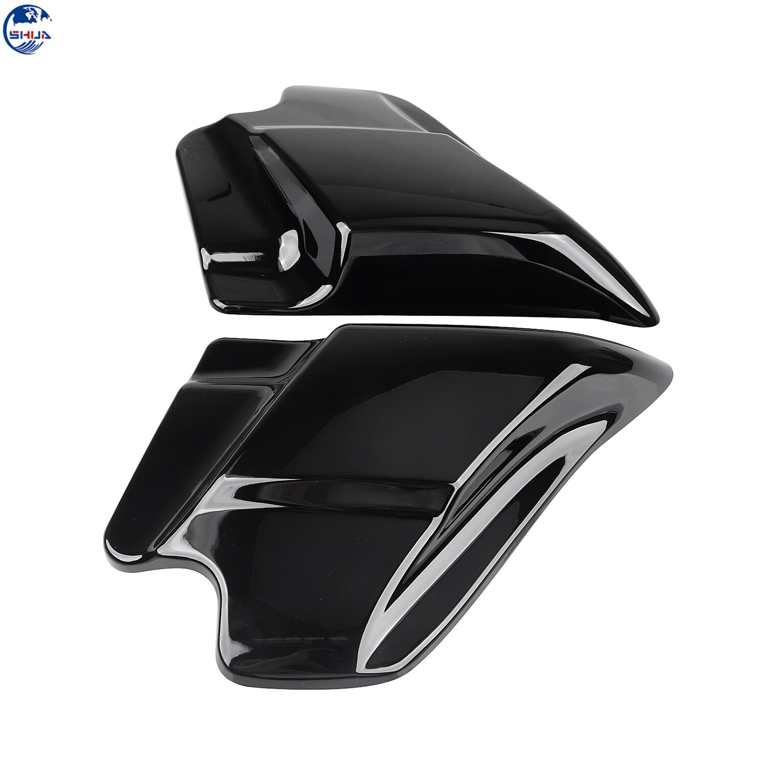 Gloss Black Side Covers Panel For Harley Electra Glide Road King Classic FLHRC