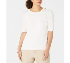 Charter Club Womens XL Cloud Button Shoulder Sweater NWT A45