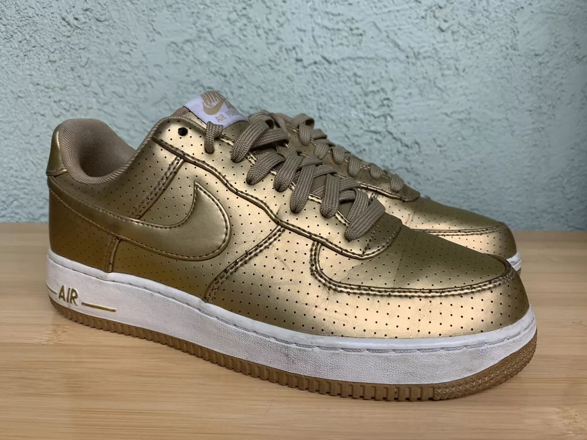 Louis Vuitton x Nike Gold Air Force 1 'Metallic Gold' Sneakers7.5