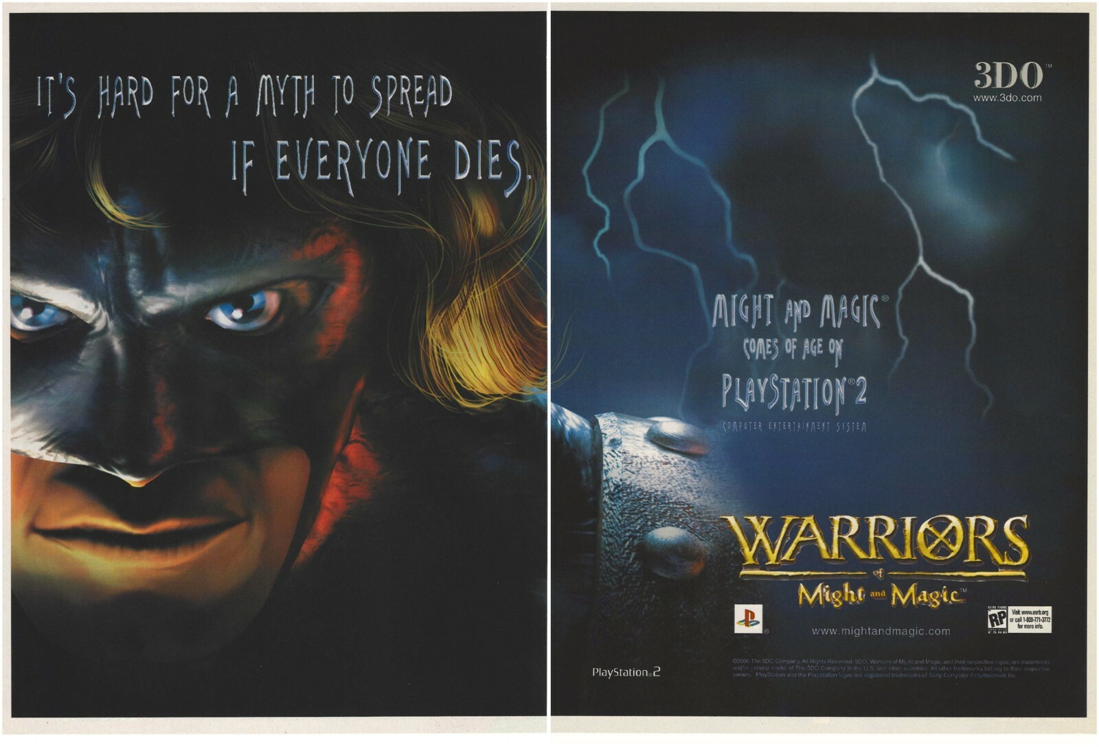 Warriors Of Might And Magic Print Ad/Poster Art Playstation 2 PS2