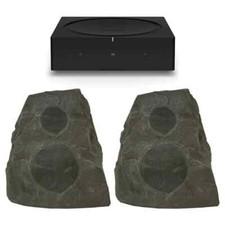 Sonos Amp Wireless Hi-fi Player With Klipsch Outdoor Rock Speakers, Pair (gray)
