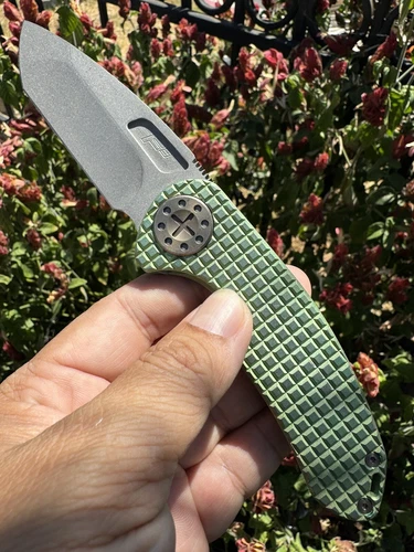 Curtiss Knives F3 Med Spanto Slim Blade Knife Magnacut Mill Frag Green Titanium