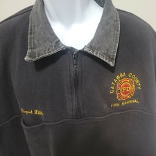 Vintage Style Catawba County Fire Marshall Mens XXL USA Made Firemans Pullover