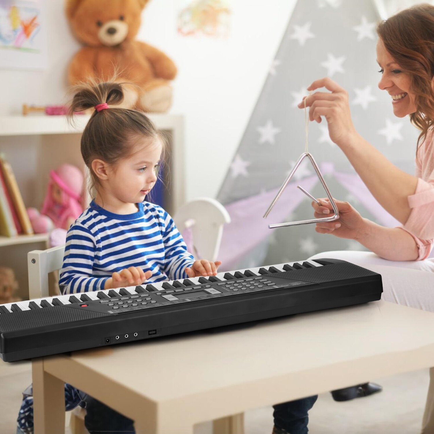 Pianoforte tastiera digitale 61 tasti nuovo con microfono per bambini età 3-12 foto 3