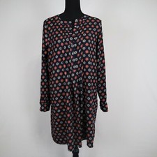 Loft Dress Womens Small Casual Navy Blue Floral Print Long Sleeve