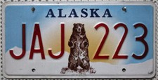 Alaska Nummernschild USA Kennzeichen Bär Auto-Schild U.S. License Plate JAJ 223 