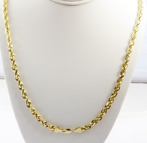 Diamond Cut Rope Chain Necklace 