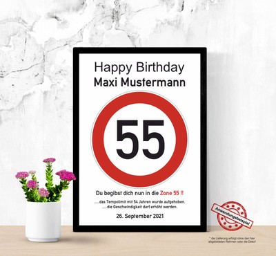 Twizler Geburtstagskarte Zum 55. Mit Straßenschild-Motiv – Humorvolle Glückwunschkarte, Inkl. Rotem Umschlag, Für Ihn Oder Sie