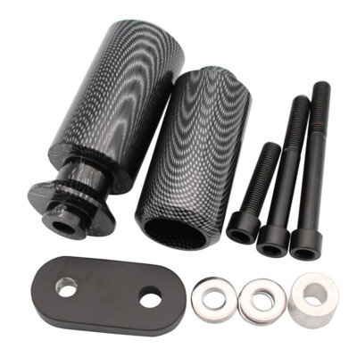 Yamaha R6 1999-2002 RD Moto Crash Frame Sliders Protectors met volledige montagekit PHV1 -Vereist het snijden van de kuip. Zwarte schuifregelaars/Blauwe Caps