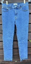Madewell Jeans Womens Blue The Mid Rise Perfect Vintage Jean Raw Hem Size 28