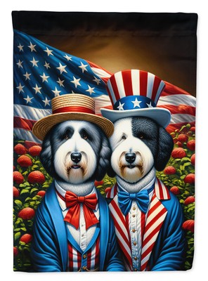 All American Patriotic USA Old English Sheepdog Flag Garden Size DAC4276GF