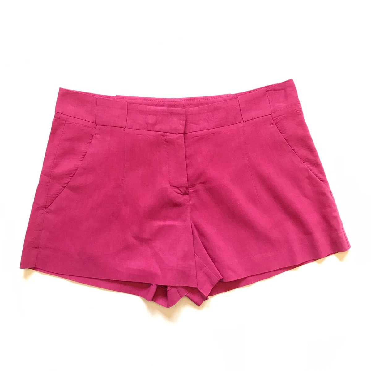 Theory Flat Front Shorts Womens 2 Pink Linen Blend 2.5