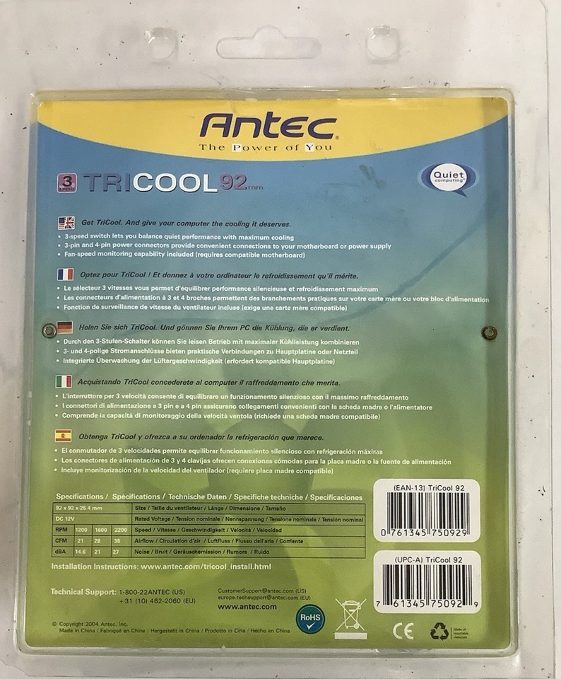 ANTEC 3 SPEED TRICOOL 92MM - Image 2 of 2