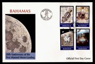 DR WHO 1999 BAHAMAS FDC SPACE MOON LANDING ANIV COMBO M74932