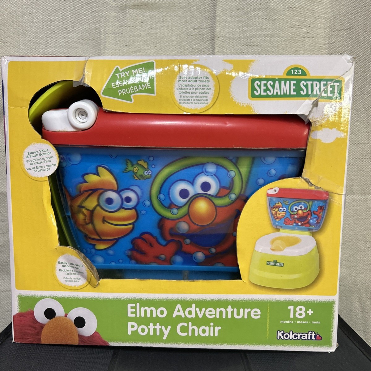 NEW KOLCRAFT ELMO ADVENTURE POTTY CHAIR TRAINING SESAME STREET