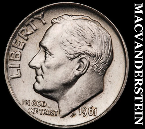 1961 Roosevelt Dime- Silver Choice Gem Brilliant Uncirculated Luster #i301
