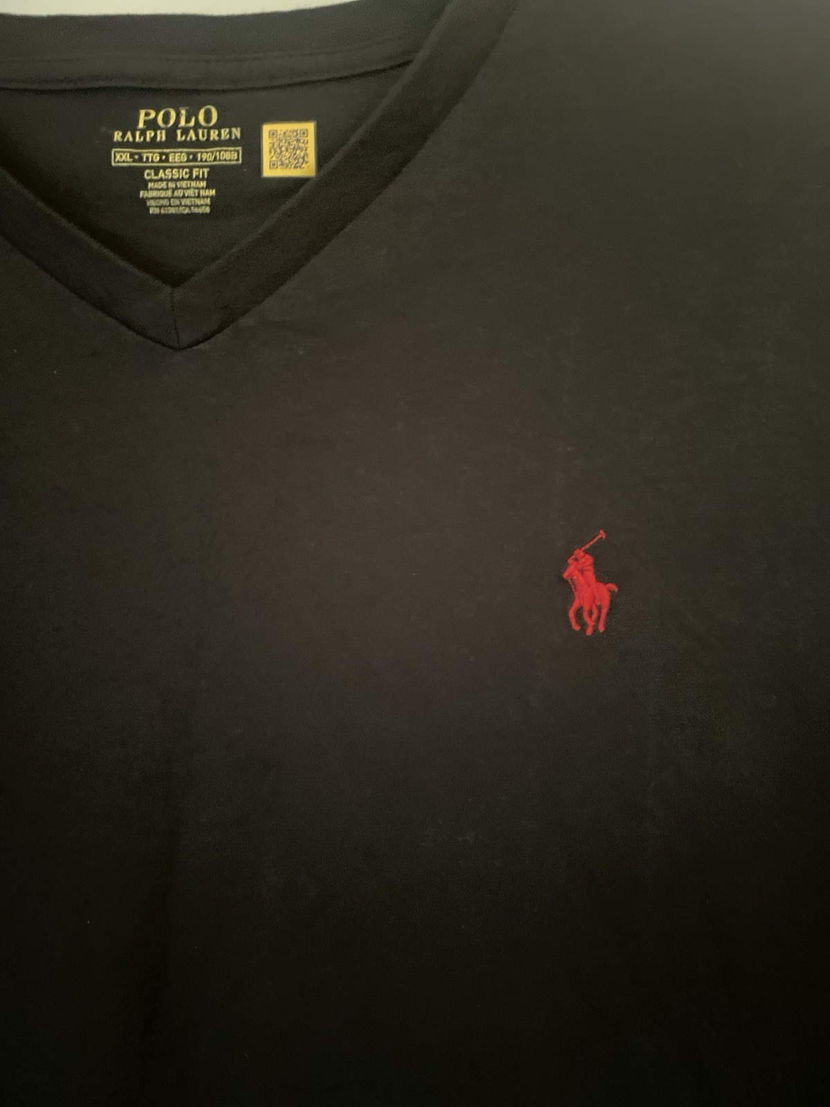 Polo Ralph Lauren uomo XXL vestibilità classica girocollo t shirt nero rosso pony