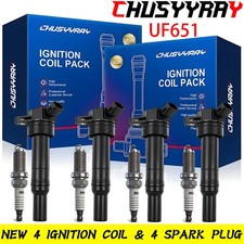 4PCS Ignition Coil  Spark Plug For Hyundai Elantra Tucson Kia Forte Soul UF651
