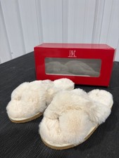 INC Yala Platform Slippers-Ivory Faux Fur-BRAND NEW-Size 7