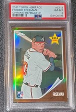 Freddie Freeman 2011 Topps Heritage Chrome Refractor #C113 PSA 8 /562 Rookie