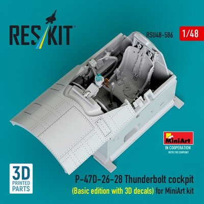 ResKit RSU48-0586 - 1:48 P-47D-26-28 Thunderbolt cockpit (Basic edition with 3D 