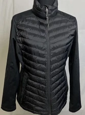 32 Degrees Heat Puffer Jacket Full Zip Spandex Sleeved Black Size Large