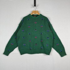 80  s 90  s Vintage Eddie Bauer Men  s L Knit Sweater Green Made In England