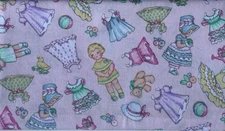 Vintage Patty's Paper Dolls Allover Pink Quilt Fabric Daisy Kingdom 1 yard